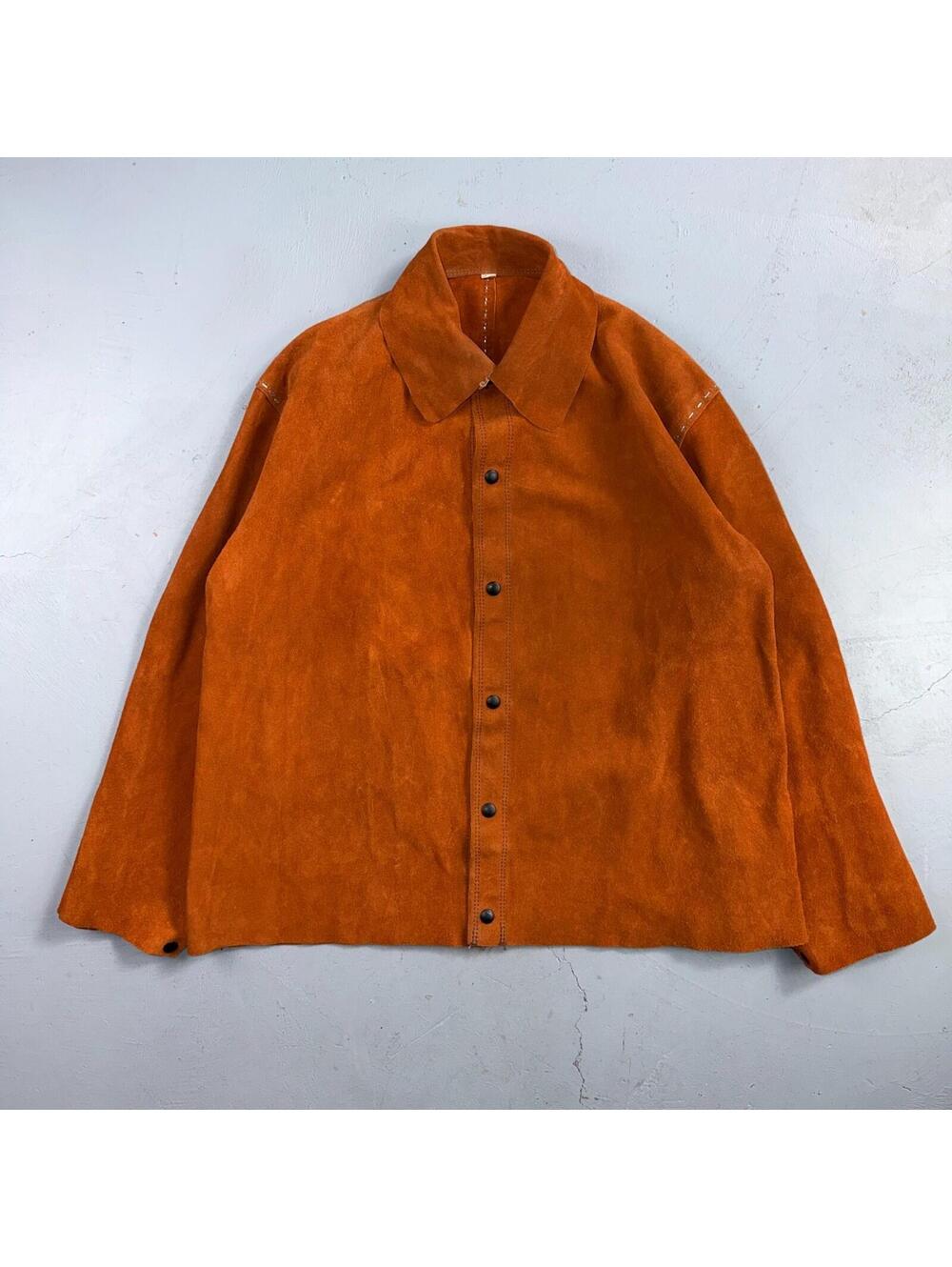 VTG 60s 50s Brown Suede Leather Button Jacket Western Snap Rockabilly Staple
